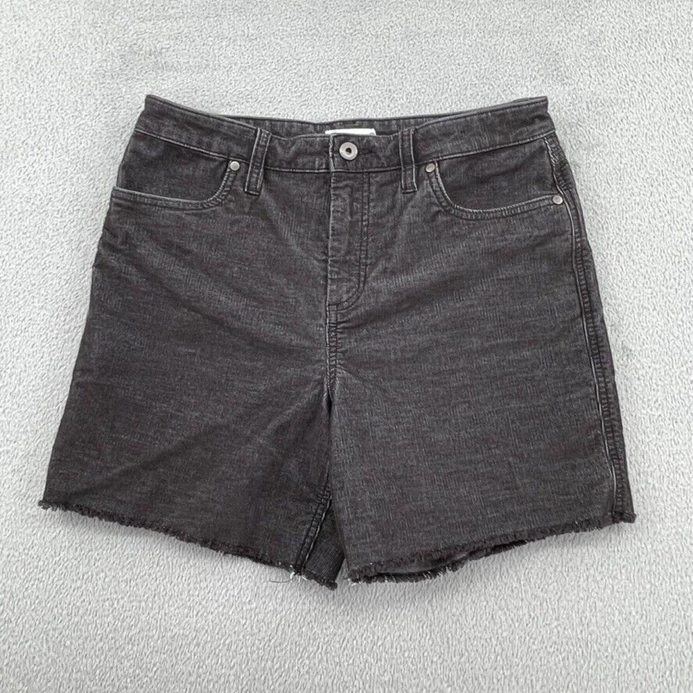 Carve Designs Corduroy Shorts Womens 8 Black Stretch Raw Hem Outdoor Mid Length